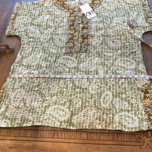 Zara Tribal Quilted Tunic Kaftan Dress with Slits - Picture 16 of 16